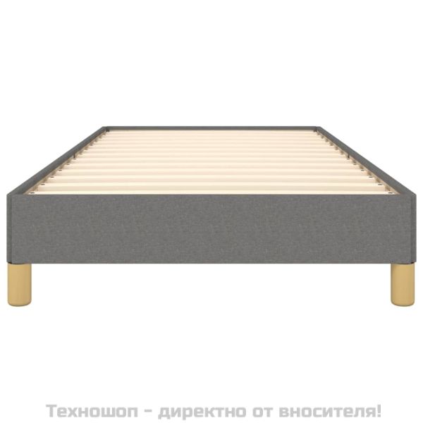 Рамка за легло без матрак, тъмносива, 90x190 см, плат