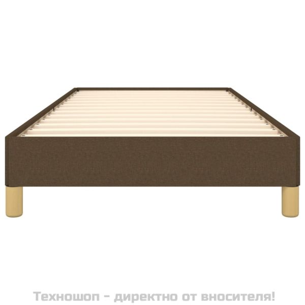 Рамка за легло без матрак, тъмнокафява, 100x200 см, плат