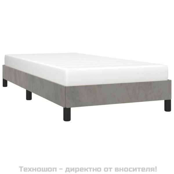 Рамка за легло без матрак, светлосива, 90x200 см, кадифе