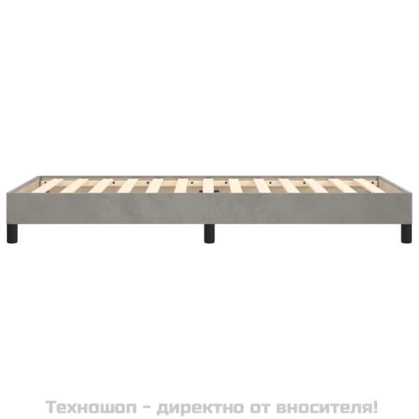Рамка за легло без матрак, светлосива, 90x200 см, кадифе