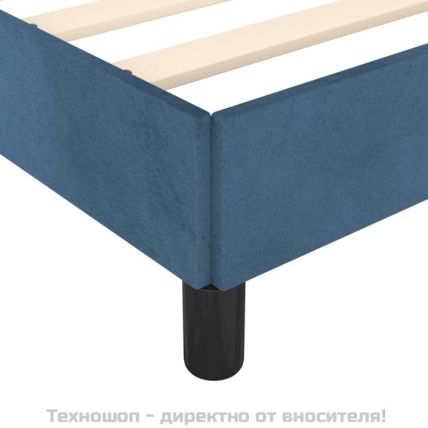 Рамка за легло без матрак, тъмносиня, 90x200 см, кадифе