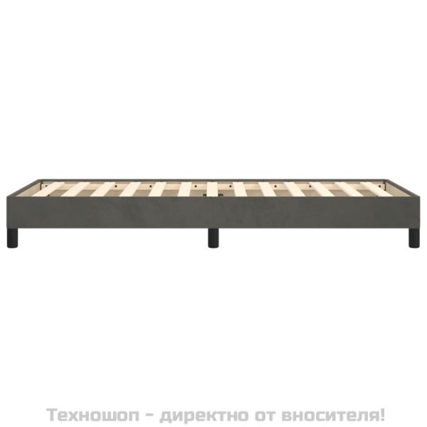 Рамка за легло без матрак, тъмносива, 100x200 см, кадифе