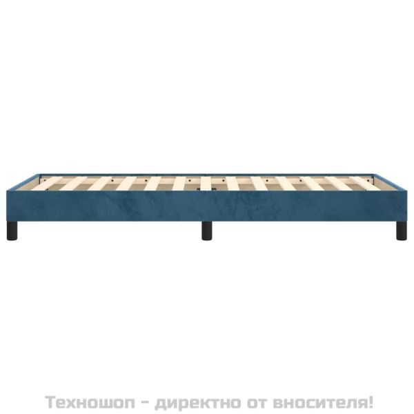 Рамка за легло без матрак, тъмносиня, 100x200 см, кадифе