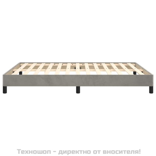 Рамка за легло без матрак, светлосива, 140x200 см, кадифе