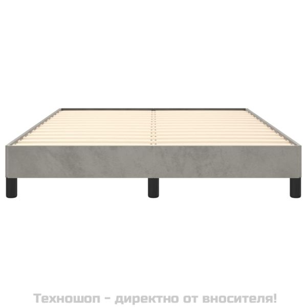 Рамка за легло без матрак, светлосива, 140x200 см, кадифе