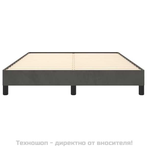 Рамка за легло без матрак, тъмносива, 140x200 см, кадифе