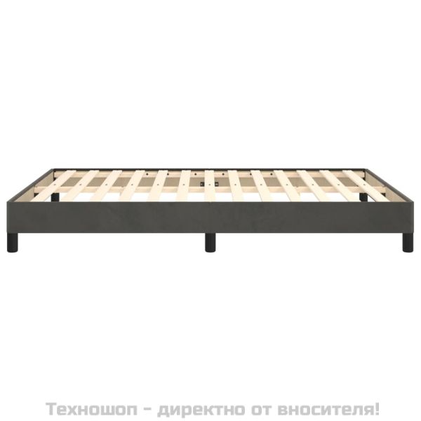 Рамка за легло без матрак, тъмносива, 140x200 см, кадифе
