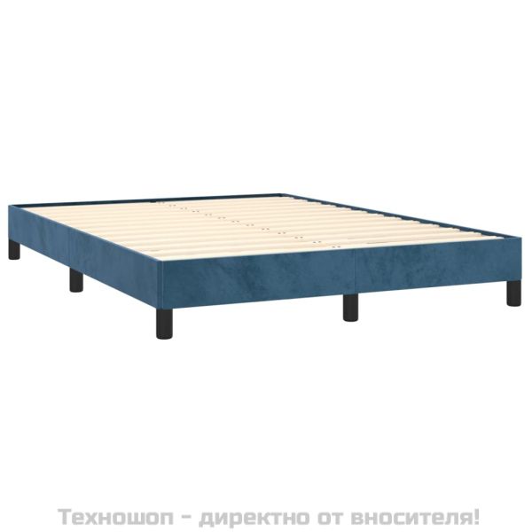 Рамка за легло без матрак, тъмносиня, 140x200 см, кадифе
