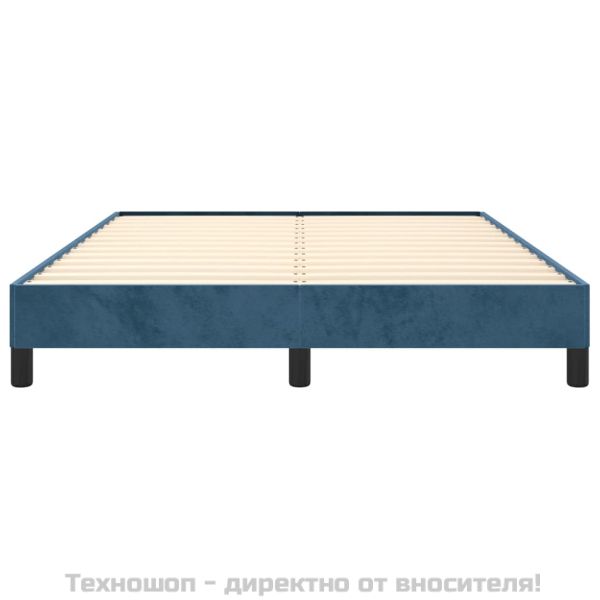 Рамка за легло без матрак, тъмносиня, 140x200 см, кадифе