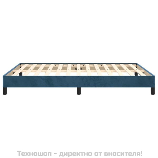 Рамка за легло без матрак, тъмносиня, 140x200 см, кадифе