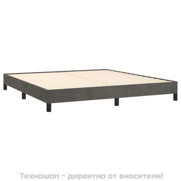 Рамка за легло без матрак, тъмносива, 160x200 см, кадифе