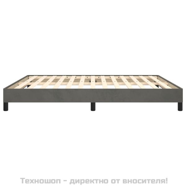 Рамка за легло без матрак, тъмносива, 160x200 см, кадифе