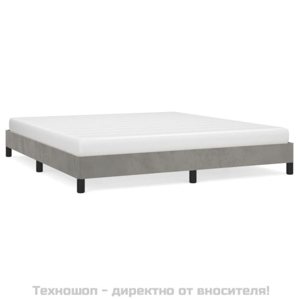 Рамка за легло без матрак, светлосива, 180x200 см, кадифе