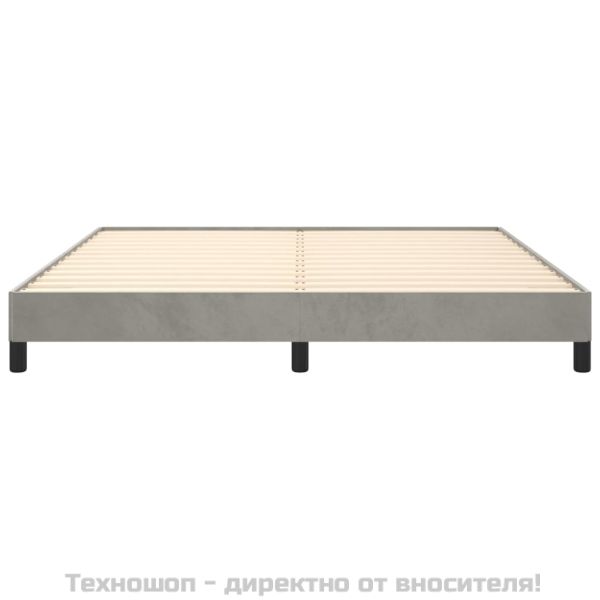 Рамка за легло без матрак, светлосива, 180x200 см, кадифе