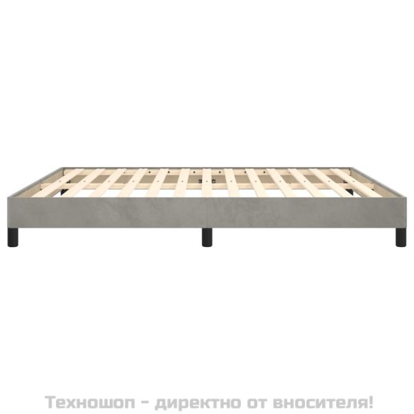 Рамка за легло без матрак, светлосива, 180x200 см, кадифе