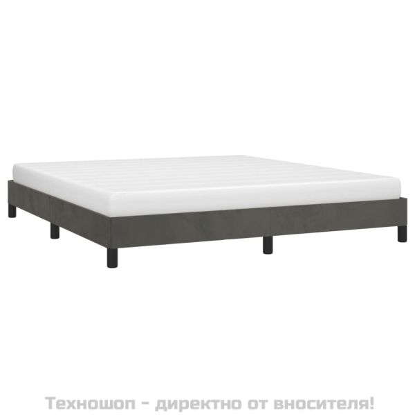 Рамка за легло без матрак, тъмносива, 180x200 см, кадифе