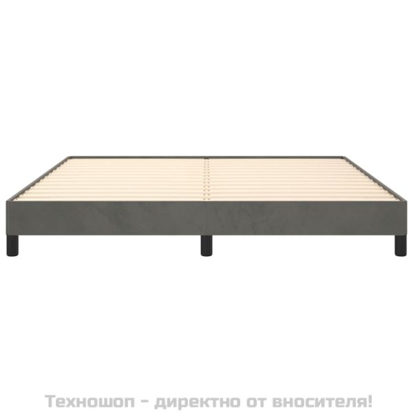Рамка за легло без матрак, тъмносива, 180x200 см, кадифе