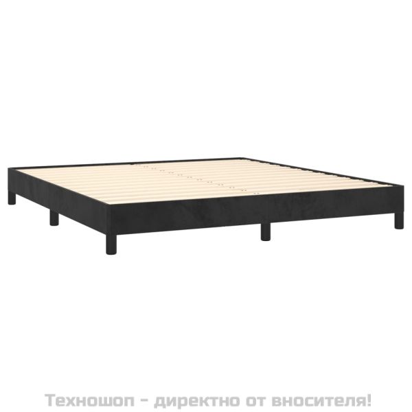 Рамка за легло без матрак, черна, 180x200 см, кадифе