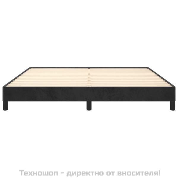 Рамка за легло без матрак, черна, 180x200 см, кадифе