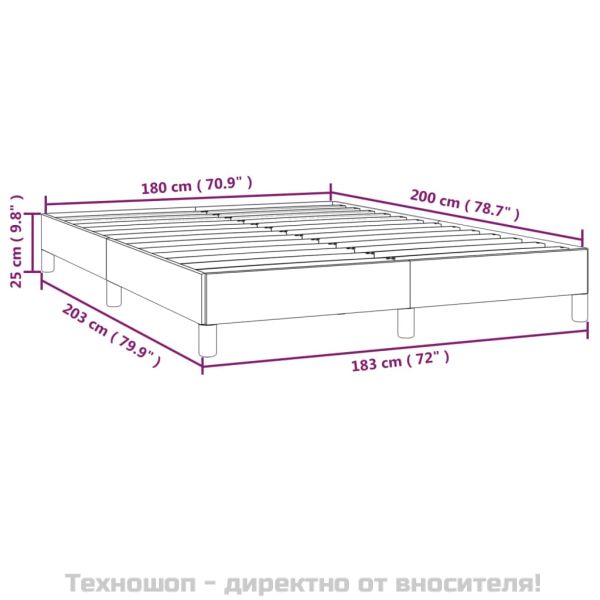 Рамка за легло без матрак, черна, 180x200 см, кадифе