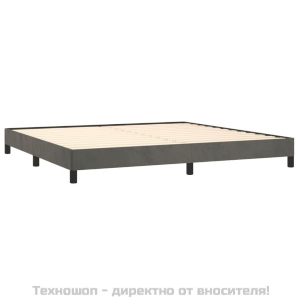 Рамка за легло без матрак, тъмносива, 200x200 см, кадифе