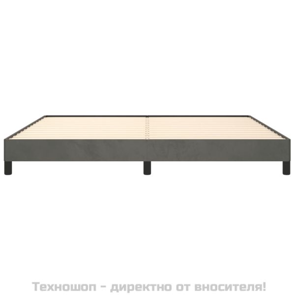 Рамка за легло без матрак, тъмносива, 200x200 см, кадифе