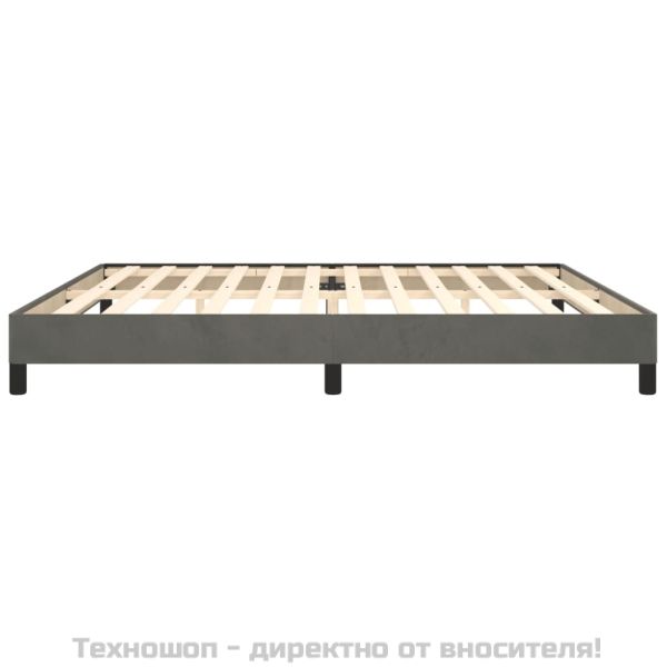 Рамка за легло без матрак, тъмносива, 200x200 см, кадифе