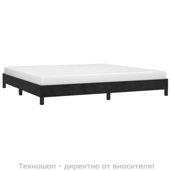 Рамка за легло без матрак, черна, 200x200 см, кадифе