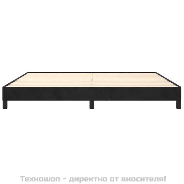 Рамка за легло без матрак, черна, 200x200 см, кадифе