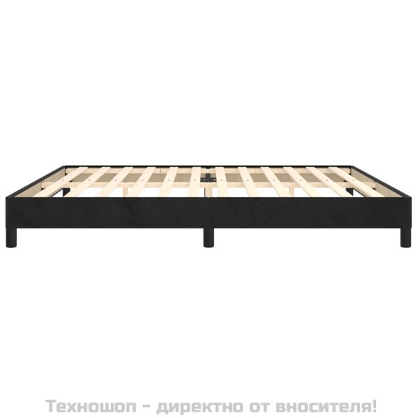 Рамка за легло без матрак, черна, 200x200 см, кадифе