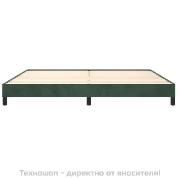 Рамка за легло без матрак, тъмнозелена, 200x200 см, кадифе