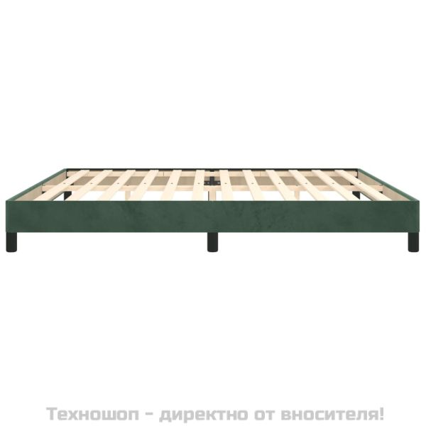 Рамка за легло без матрак, тъмнозелена, 200x200 см, кадифе