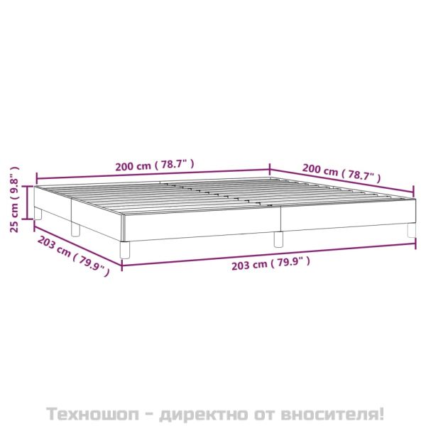 Рамка за легло без матрак, тъмнозелена, 200x200 см, кадифе