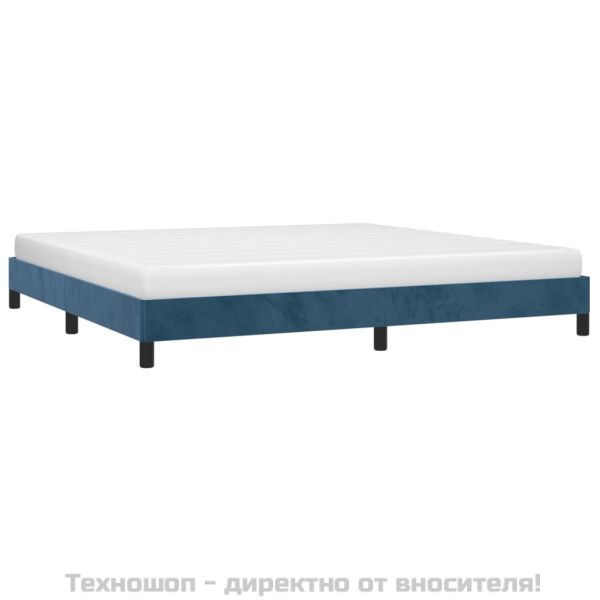 Рамка за легло без матрак, тъмносиня, 200x200 см, кадифе