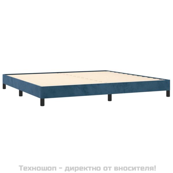 Рамка за легло без матрак, тъмносиня, 200x200 см, кадифе