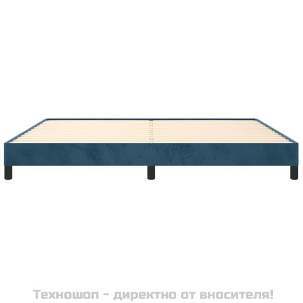 Рамка за легло без матрак, тъмносиня, 200x200 см, кадифе