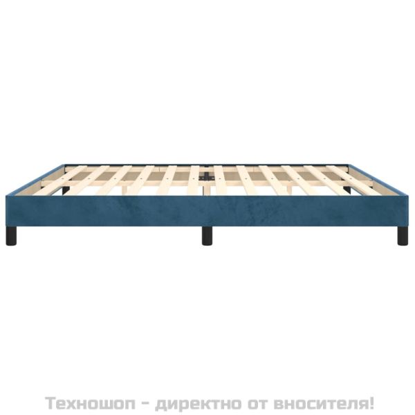 Рамка за легло без матрак, тъмносиня, 200x200 см, кадифе