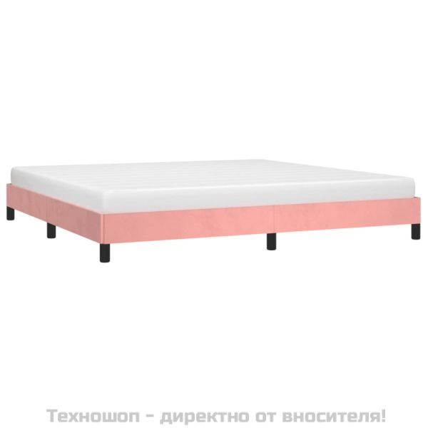 Рамка за легло, розова, 200x200 см, кадифе