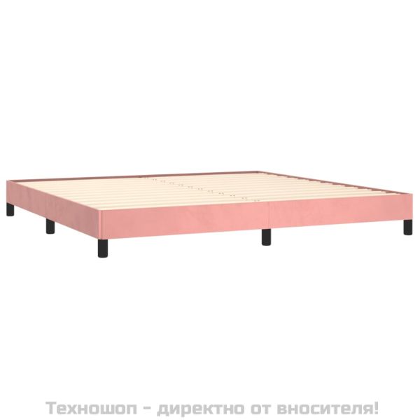 Рамка за легло, розова, 200x200 см, кадифе