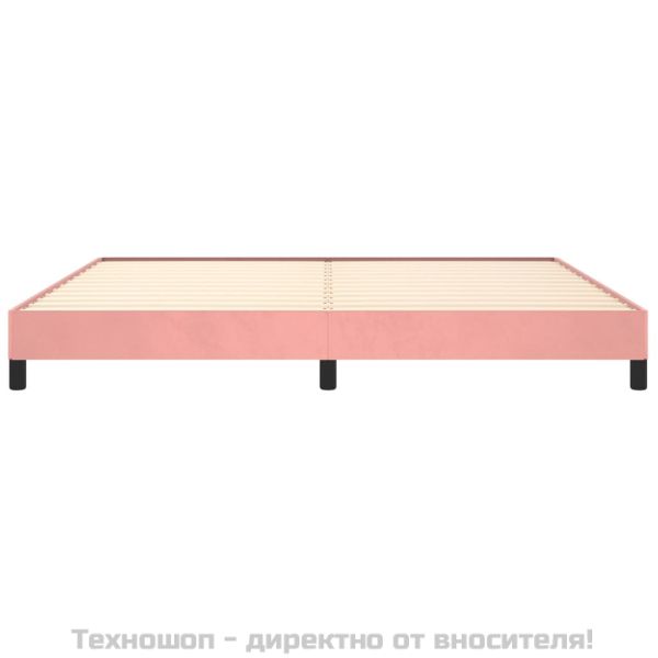 Рамка за легло, розова, 200x200 см, кадифе