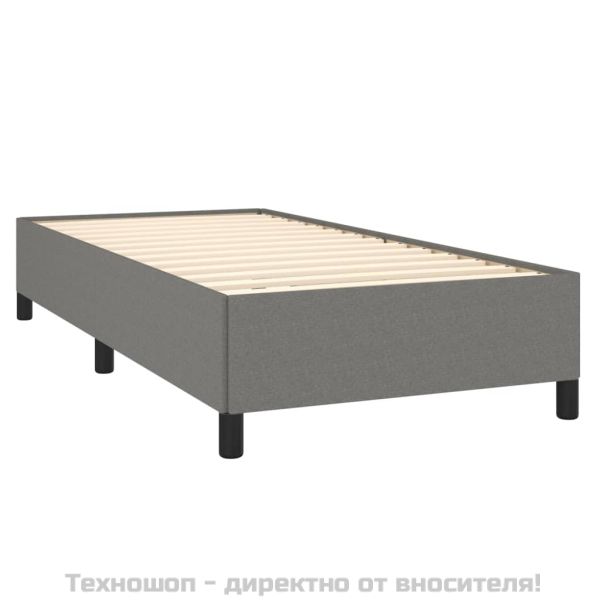Рамка за легло без матрак, тъмносива, 80x200 см, плат