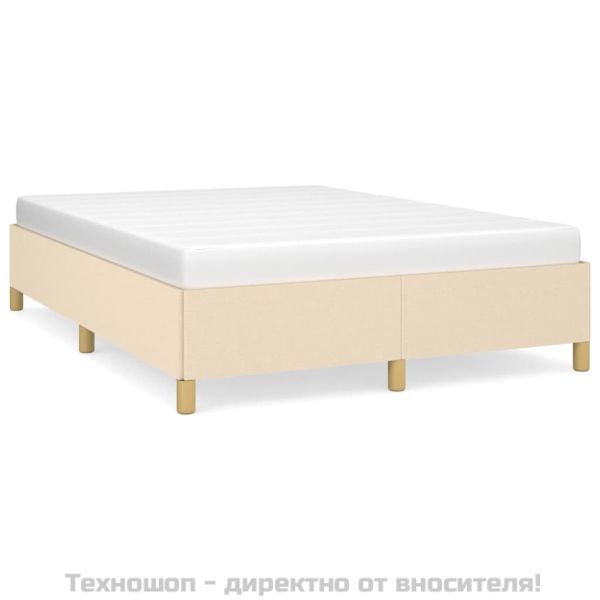 Рамка за легло без матрак, кремава, 140x190 см, плат