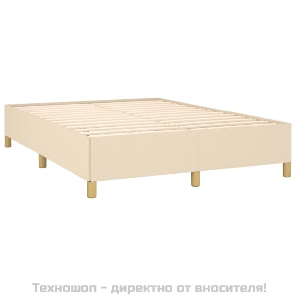 Рамка за легло без матрак, кремава, 140x190 см, плат