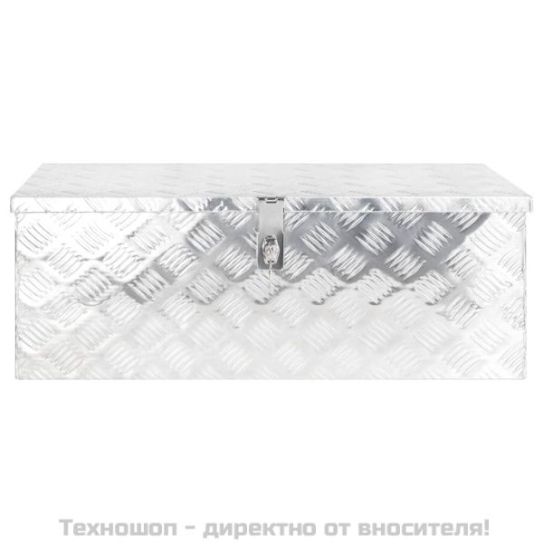Кутия за съхранение, сребриста, 80x39x30 см, алуминий