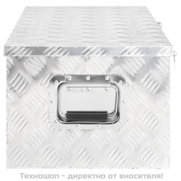 Кутия за съхранение, сребриста, 80x39x30 см, алуминий