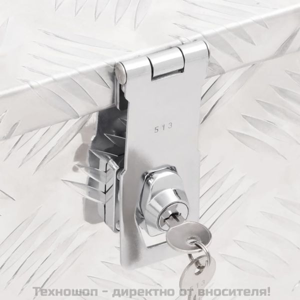 Кутия за съхранение, сребриста, 80x39x30 см, алуминий