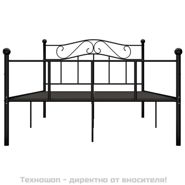 Рамка за легло, черна, метал, 140x200 cм