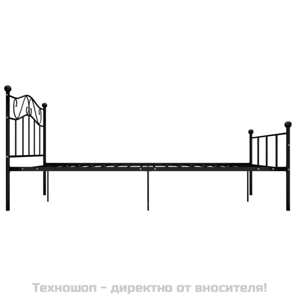 Рамка за легло, черна, метал, 140x200 cм