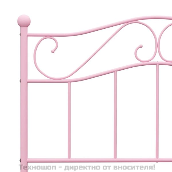 Рамка за легло, розова, метал, 90x200 см