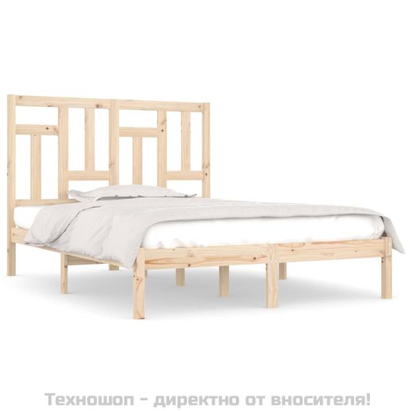 Рамка за легло без матрак 200x200 см масивна чамова дървесина